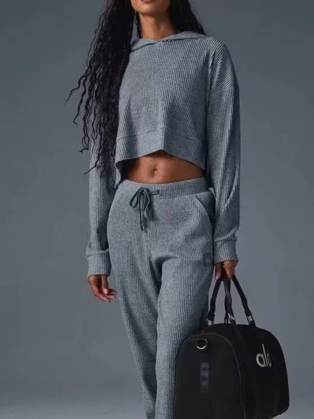 Alo Muse Hoodie and Jogger Sweatpants RARE STEEL GREY HEATHER - NEW!! Size S